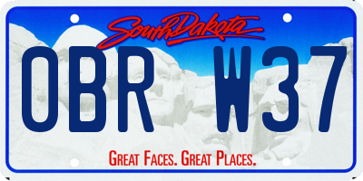SD license plate 0BRW37