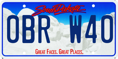 SD license plate 0BRW40