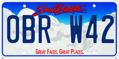 SD license plate 0BRW42
