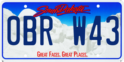 SD license plate 0BRW43