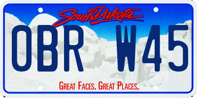 SD license plate 0BRW45