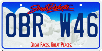 SD license plate 0BRW46