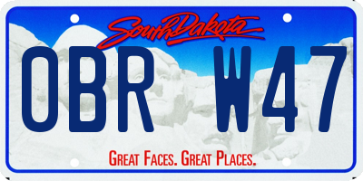 SD license plate 0BRW47