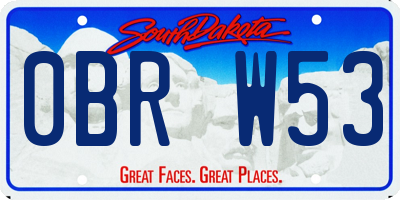 SD license plate 0BRW53