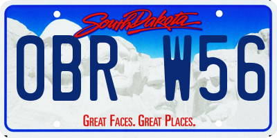 SD license plate 0BRW56