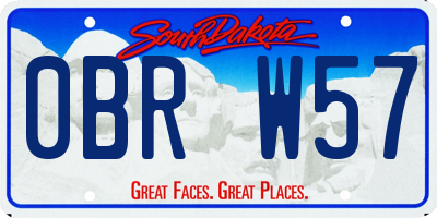 SD license plate 0BRW57