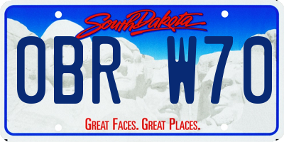 SD license plate 0BRW70