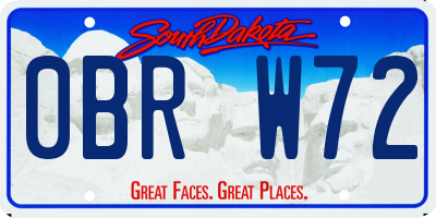 SD license plate 0BRW72