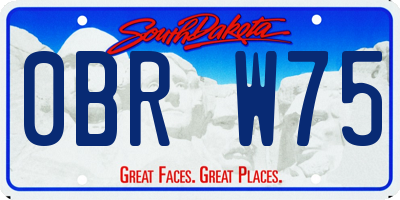 SD license plate 0BRW75