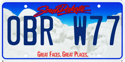 SD license plate 0BRW77