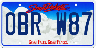SD license plate 0BRW87