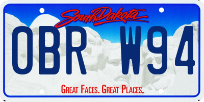 SD license plate 0BRW94