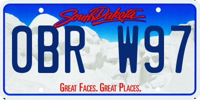 SD license plate 0BRW97