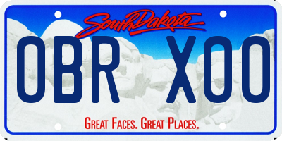 SD license plate 0BRX00