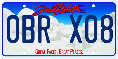 SD license plate 0BRX08