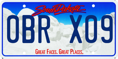 SD license plate 0BRX09