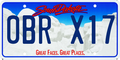 SD license plate 0BRX17
