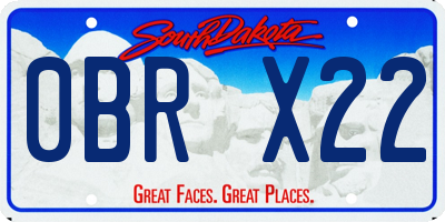 SD license plate 0BRX22
