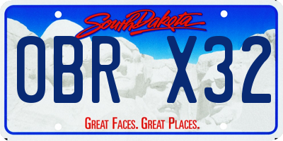 SD license plate 0BRX32