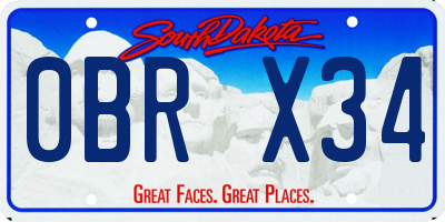 SD license plate 0BRX34