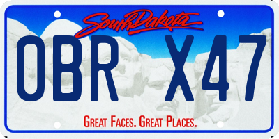 SD license plate 0BRX47