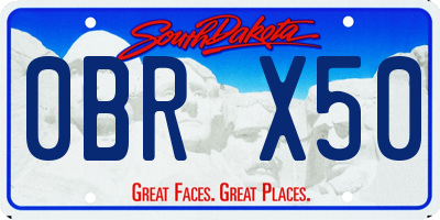 SD license plate 0BRX50