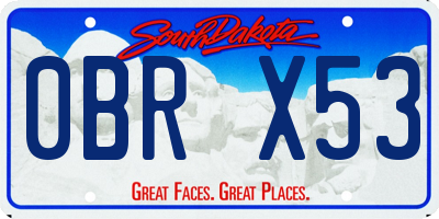 SD license plate 0BRX53
