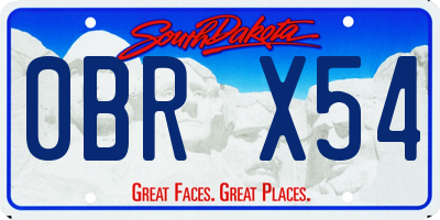SD license plate 0BRX54
