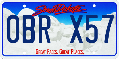 SD license plate 0BRX57