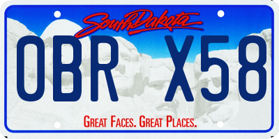 SD license plate 0BRX58