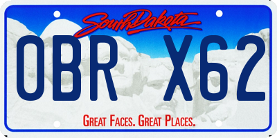 SD license plate 0BRX62