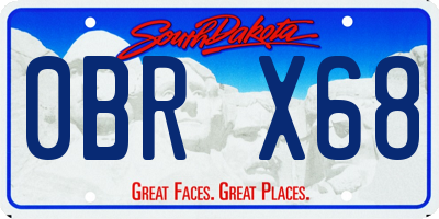 SD license plate 0BRX68