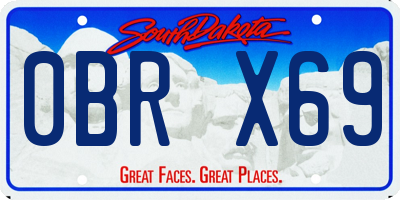 SD license plate 0BRX69