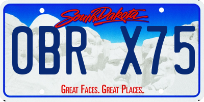 SD license plate 0BRX75