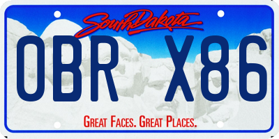 SD license plate 0BRX86