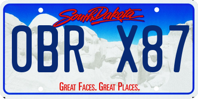 SD license plate 0BRX87