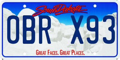 SD license plate 0BRX93