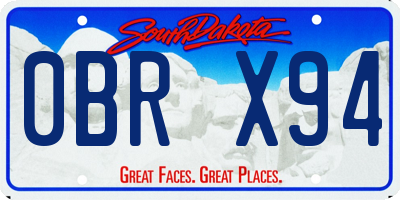 SD license plate 0BRX94