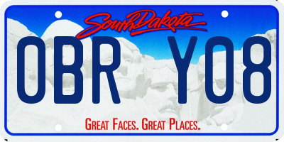 SD license plate 0BRY08