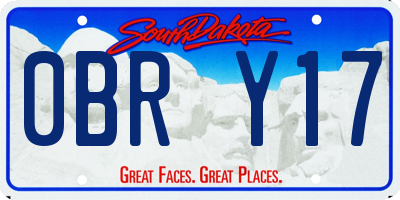 SD license plate 0BRY17