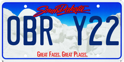 SD license plate 0BRY22