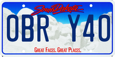 SD license plate 0BRY40