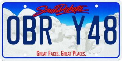 SD license plate 0BRY48