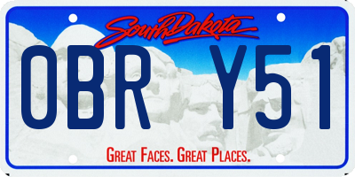 SD license plate 0BRY51