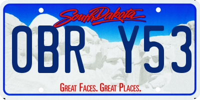 SD license plate 0BRY53