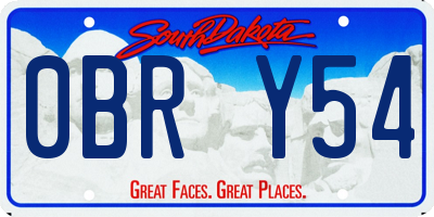 SD license plate 0BRY54
