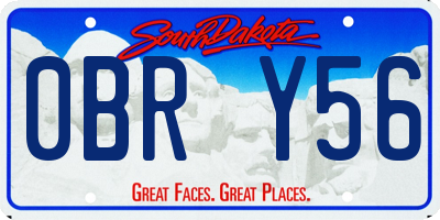 SD license plate 0BRY56