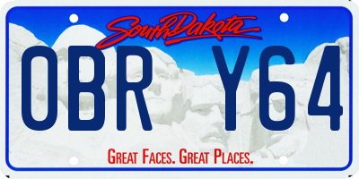 SD license plate 0BRY64