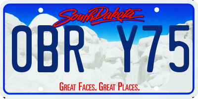 SD license plate 0BRY75