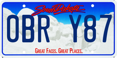 SD license plate 0BRY87